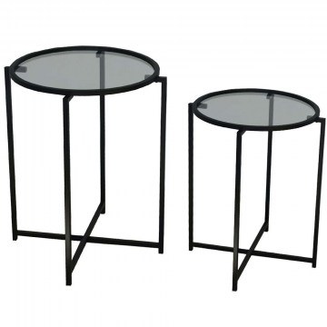 Side Tables (Set 2Pcs) 552NOS1452 50x50x60/50x50x50cm Black
