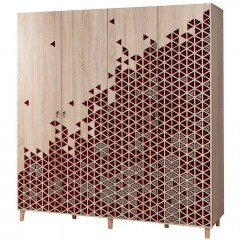 Four-Leaf Wardrobe Imaj 863SPH4222 180x52x192cm Oak-Red