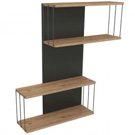 Ραφιέρα Τοίχου Destan 854KLN1742 65x19x96cm Anthracite-Pine NATURAL