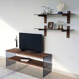 TV Composition 552NOS1504 120x35x45cm Dark Grey-Walnut WALNUT-GREY