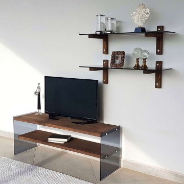 TV Composition 552NOS1504 120x35x45cm Dark Grey-Walnut