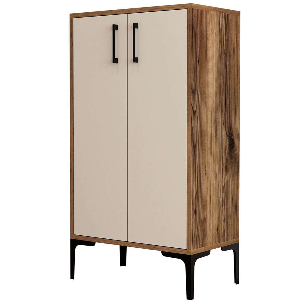 Παπουτσοθήκη Prag 845HCT4110 60x35x111cm Walnut-Cream