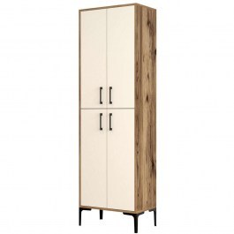 Shoe Cabinet Berlin 845HCT4105 60x35x200cm Walnut-Cream CREAM
