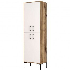 Shoe Cabinet Berlin 845HCT4102 60x35x200cm Walnut-White WHITE