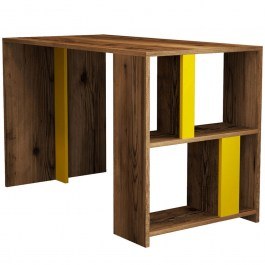Office Lima 845HCT3844 120x60x75,4cm Walnut-Yellow WALNUT-YELLOW