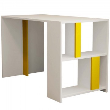Γραφείο Lima 845HCT3838 120x60x75,4cm White-Yellow