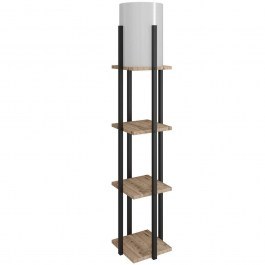 Floor Lamp With Shelves Nora 390FLH1148 21x135cm E27 60W Natural-Black Opviq NATURAL-BLACK