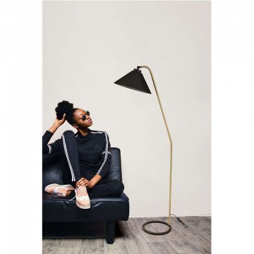 Floor Lamp Delta 534LUN4182 35x155cm E27 60W Black-Gold Opviq