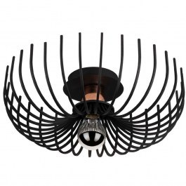 Φωτιστικό Οροφής - Πλαφονιέρα Aspendos 525NOR1296 36x12cm 1xE27 40W Black Opviq BLACK