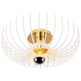 Φωτιστικό Οροφής - Πλαφονιέρα Aspendos 525NOR1297 36x12cm 1xE27 40W White-Gold Opviq WHITE-GOLD