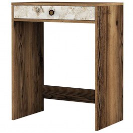 Τουαλέτα Lizbon 845HCT5379 70x40x84,7cm Marble Effect White-Walnut WALNUT-WHITE