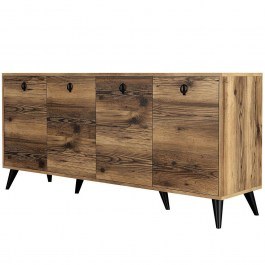 Μπουφές Elite 389MZA1132 180x45x80cm Walnut-Black WALNUT-BLACK