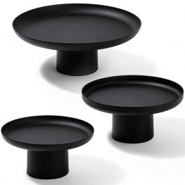 Decorative Platters Nisiros (Set 3Pcs) 247HFM1121 25,5x9/20,5x9/18,5x8cm Black Aberto Design BLACK