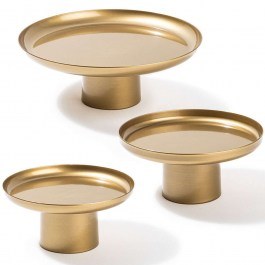 Decorative Platters Nisiros (Set 3Pcs) 247HFM1123 25,5x9/20,5x9/18,5x8cm Gold Aberto Design GOLD