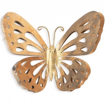 Διακοσμητικό Τοίχου Farfalla 891TNL1817 32x29cm Gold Wallity