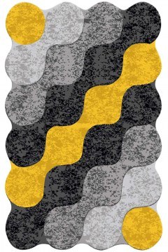 Χαλί Circle Djt Yellow-Black Conceptum Hypnose