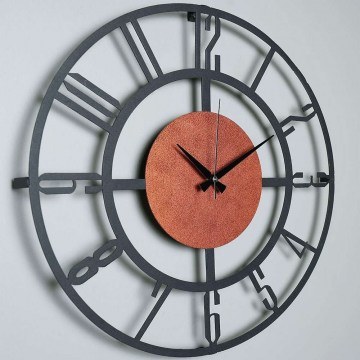Wall Clock 902LMN1213 D50cm Black-Orange Wallity