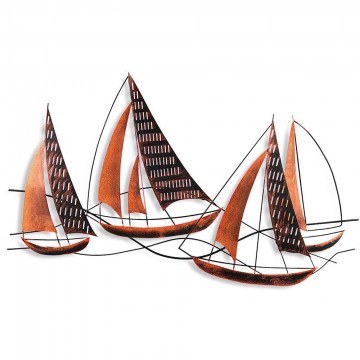 Διακοσμητικό Τοίχου Barbaros 930DYU1277 125x4x74cm Black-Copper Wallity