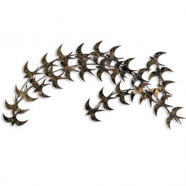 Διακοσμητικό Τοίχου Kirlangic 930DYU1247 75x136cm Black-Gold Wallity BLACK-GOLD