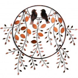 Wall Decorative Love of Birds 930DYU1235 75x86cm Black-Copper Wallity BLACK-COPPER