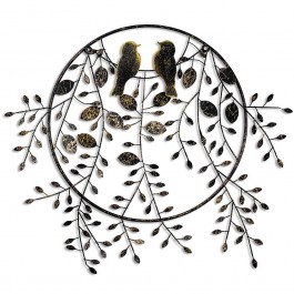 Wall Decorative Love of Birds 930DYU1234 75x86cm Black-Gold Wallity BLACK-GOLD