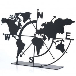 Διακοσμητικό Επιτραπέζιο World Map 901LMN1111 18x26cm Black Aberto Design BLACK