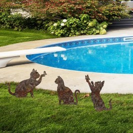 Διακοσμητικό Δαπέδου Κήπου Fam (Σετ 3Τμχ) 565TNL1415 30x43/30x26/40x28cm Rust Aberto Design RUST