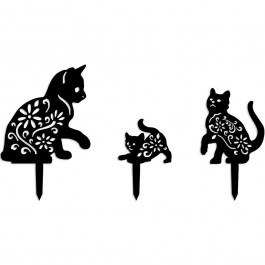 Διακοσμητικό Δαπέδου Κήπου Fam (Σετ 3Τμχ) 565TNL1402 18x22/30x26/40x36cm Black Aberto Design BLACK