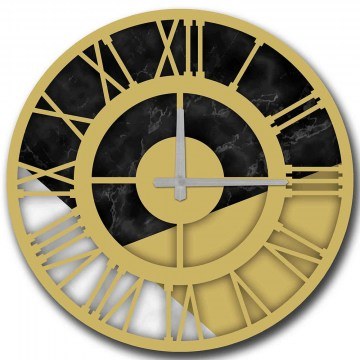 Wall Clock 238HMA6235 D50cm Black-Gold Wallity
