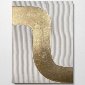 Πίνακας Καμβάς 3D 112RGN1108 70x100cm White-Gold Wallity