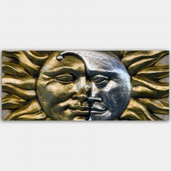 Πίνακας Καμβάς 451ERN1462 120x50cm Gold-Silver Wallity