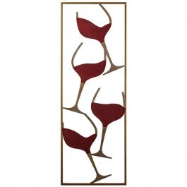 Διακοσμητικό Τοίχου Wine 279ENZ2573 32x5x90cm Gold-Red Wallity GOLD-RED