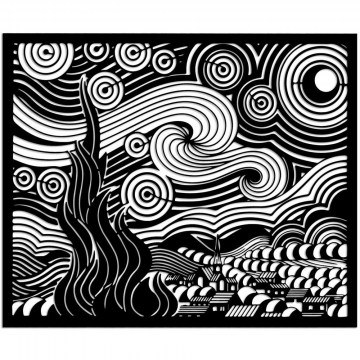 Διακοσμητικό Τοίχου Vangogh 891TNL3572 56x45cm Black Wallity