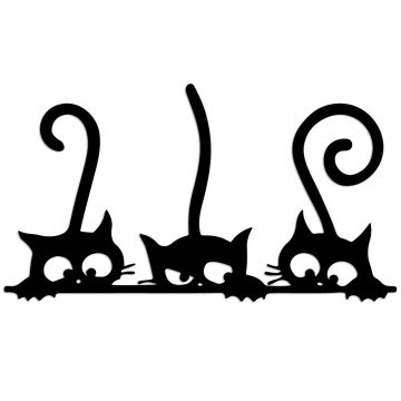 Wall Decorative Cat 891TNL3526 60x33cm Black Wallity