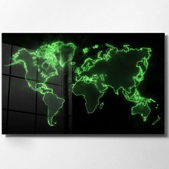 Tempered Glass Painting 698GLS1630 100x70cm Black-Green Wallity