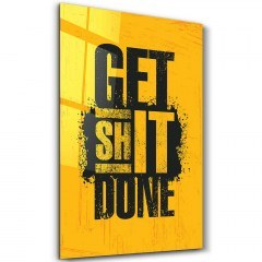 Tempered Glass Painting 672BRS5497 46x72cm Yellow-Black Wallity