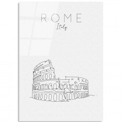 Tempered Glass Painting 123BZM1322 70x100cm Black-White Wallity