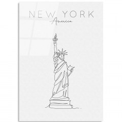 Tempered Glass Painting 123BZM1320 70x100cm Black-White Wallity