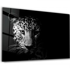 Tempered Glass Painting 672BRS2678 110x70cm Black-White Wallity