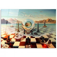 Tempered Glass Painting 123BZM1324 100x70cm Multi Wallity