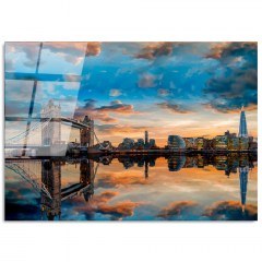 Tempered Glass Painting 123BZM1293 100x70cm Multi Wallity