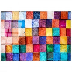 Tempered Glass Painting 123BZM1289 100x70cm Multi Wallity