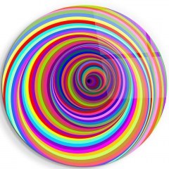 Πίνακας Γυάλινος 789GFR1222 Φ80cm Multi Wallity