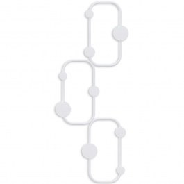 Wall Hanger 9 Seats Lizzard 494PYT1165 28x5x70cm White Wallity WHITE