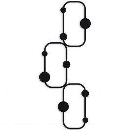 Wall Hanger 9 Seats Lizzard 494PYT1163 28x5x70cm Black Wallity BLACK