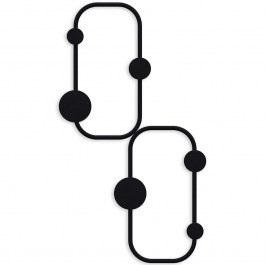 Wall Hanger 6 Seats Ladybug 494PYT1159 26x5x48cm Black Wallity BLACK