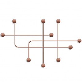 Wall Hanger 10 Seats Samara 494PYT1142 107x64x10cm Copper Wallity COPPER