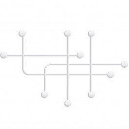 Wall Hanger 10 Seats Samara 494PYT1138 107x64x10cm White Wallity WHITE