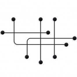 Wall Hanger 10 Seats Samara 494PYT1130 107x64x10cm Black Wallity BLACK