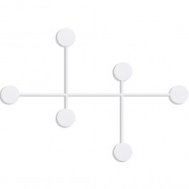 Wall Hanger 6 Seats Dama 494PYT1137 82x60x10cm White Wallity WHITE